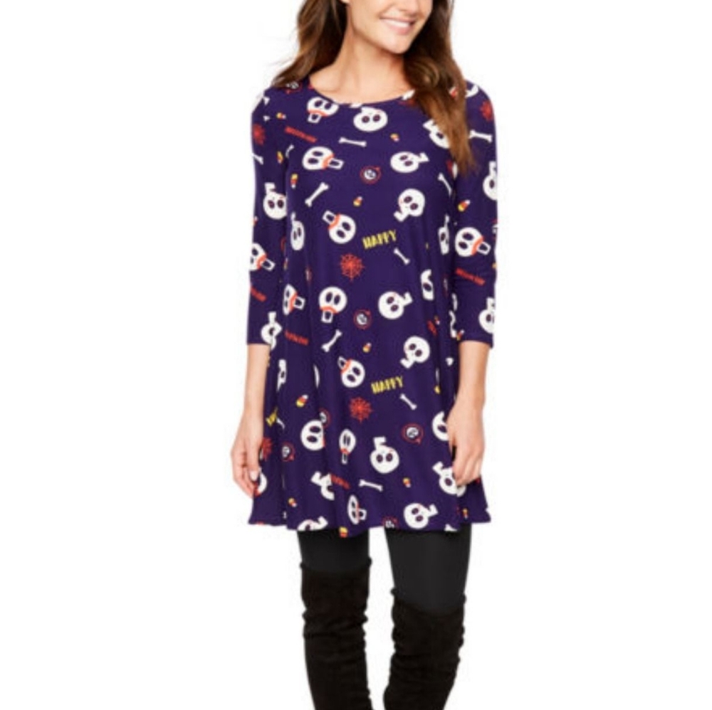 St John's Bay 3/4 sleeve Halloween swing dress